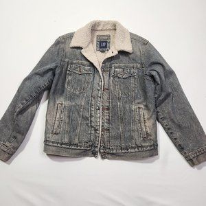 Gap Men Size Small Blue Sherpa Lined Denim Jacket